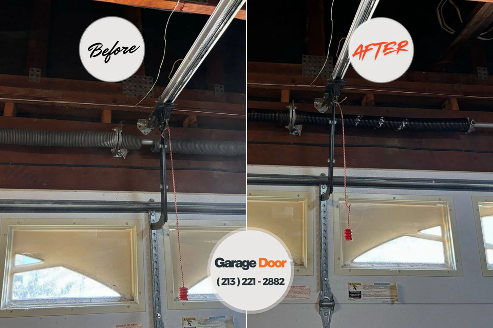 Before and after: garage door repair Burnettown, SC
